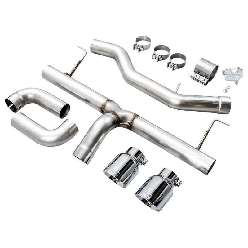 AWE 19-23 BMW 330i / 21-23 BMW 430i Base G2X Track Edition Axle Back Exhaust - Chrome Silver - The Coin Has A Say