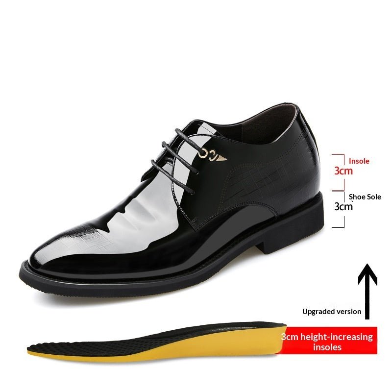 Men's Business Dress Leather Shoes With Hidden Heel - The Coin Has A Say