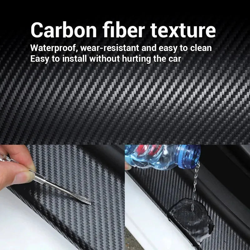 1-5m Nano Carbon Fiber Car Tape Sticker Door Mirror Paste Protector Strip DIY Protection Protective Film Waterproof Adhesive - The Coin Has A Say