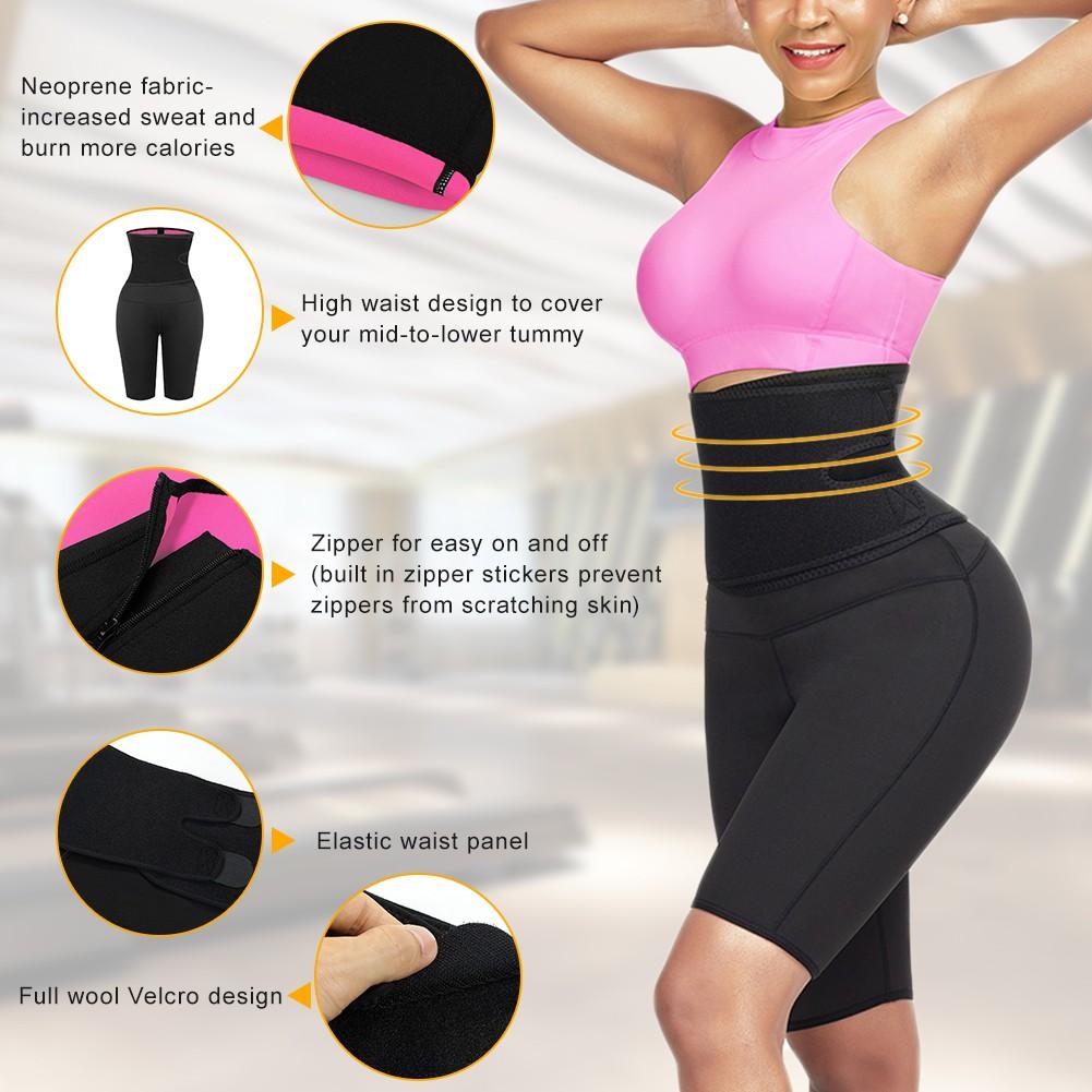 2 in 1 Waist Trainer and Hot Neoprene Sauna Sweat Pant Slimming Body - The Coin Has A Say