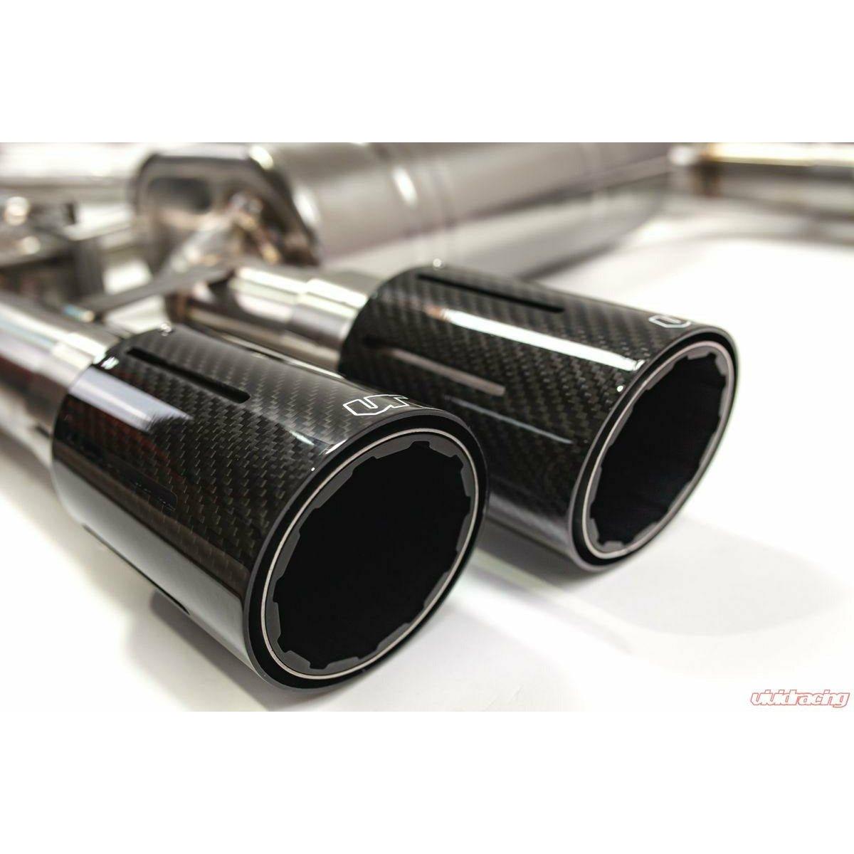 2015-2020 BMW M3 | M4 F8x | Satinless Steel Valvetronic Exhaust System with Carbon Tips - The Coin Has A Say