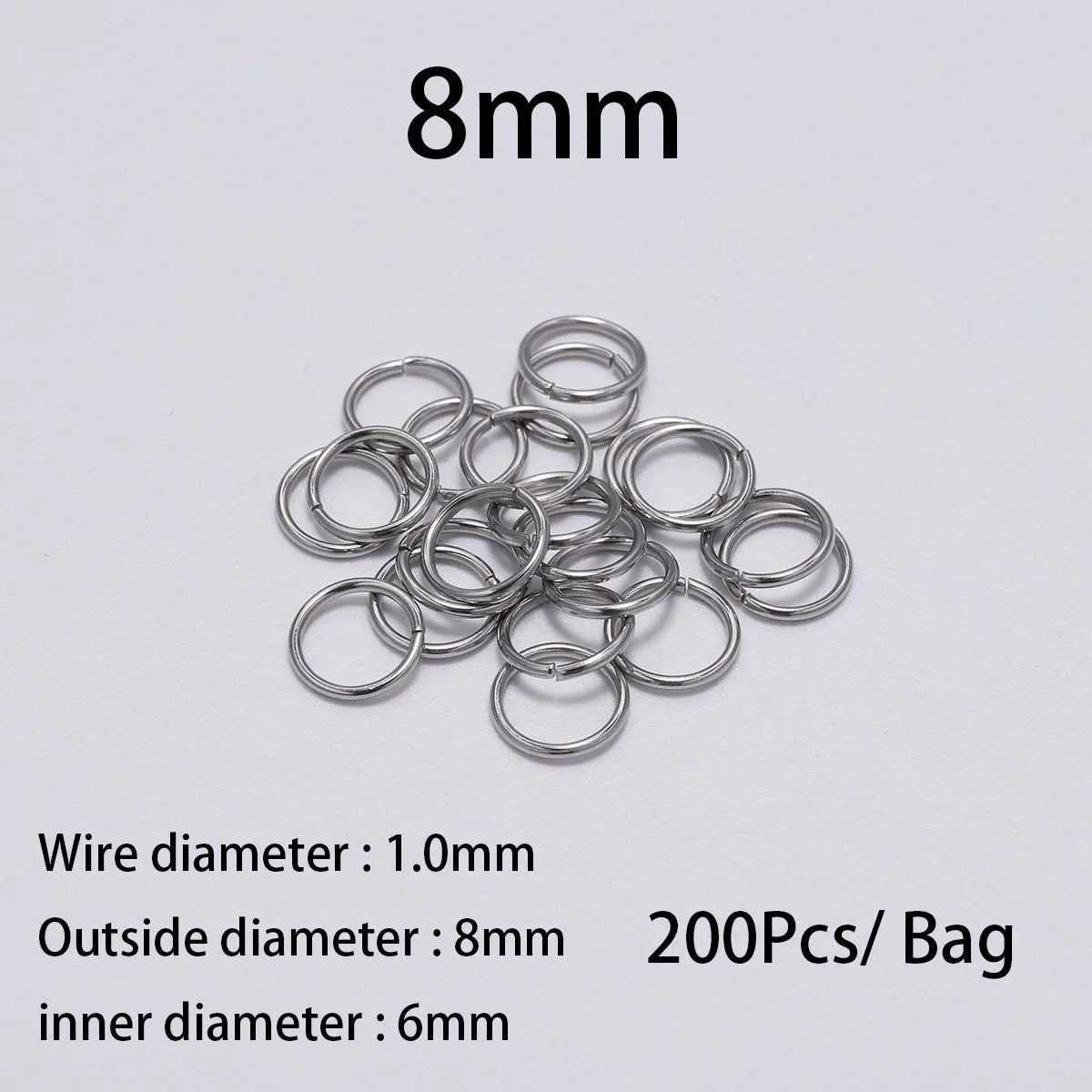 30-200Pcs 3-25mm Stainless Steel Split Ring Open Single Loops Jump Rings Connectors for DIY Jewelry Making Findings Accessories - The Coin Has A Say