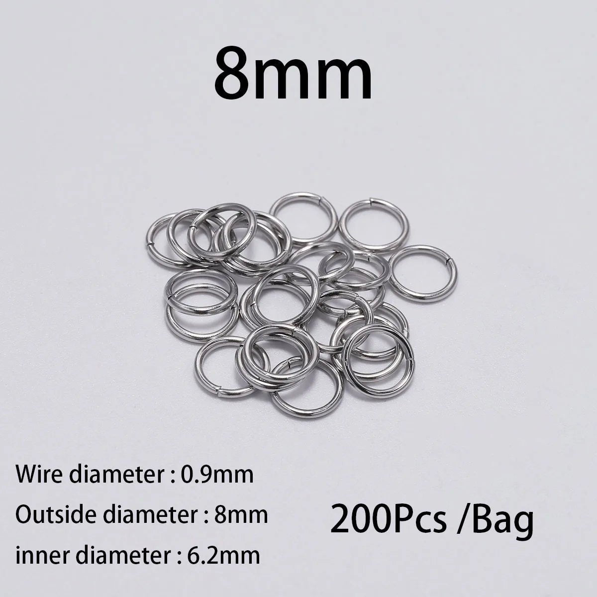 30-200Pcs 3-25mm Stainless Steel Split Ring Open Single Loops Jump Rings Connectors for DIY Jewelry Making Findings Accessories - The Coin Has A Say