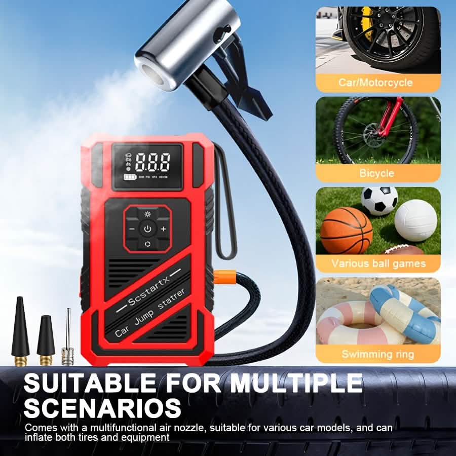 3000A 21V Car Jump Starter & 150PSI Tire Inflator 2-in-1 Portable Compressor - The Coin Has A Say