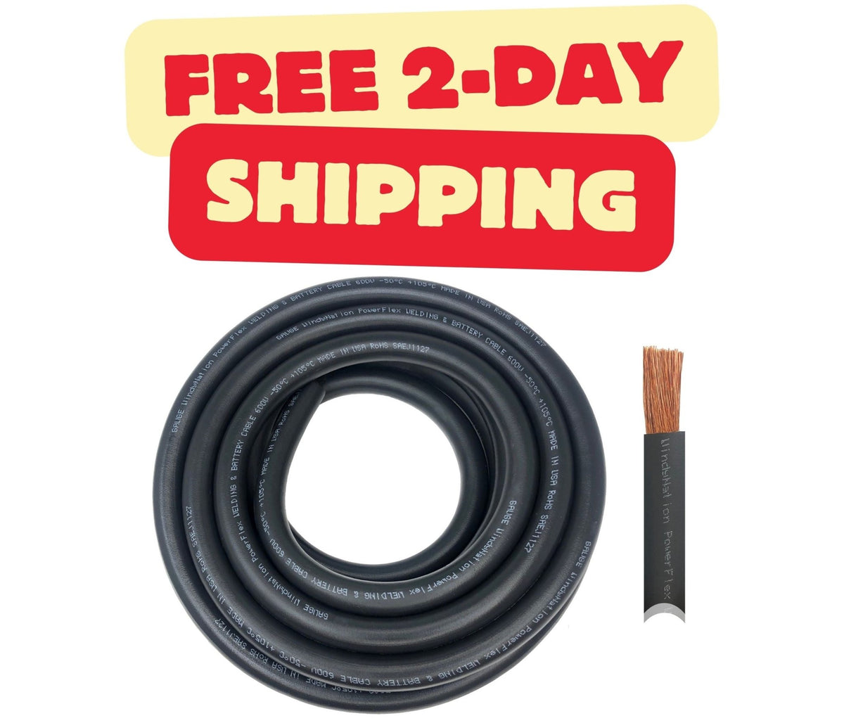 4 Gauge Pure Copper Ultra Flexible Welding & Battery Cable - The Coin Has A Say