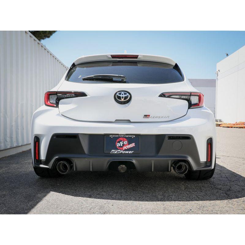 aFe 23-24 Toyota GR Corolla L3 1.6L (t) Gemini XV 3in to 2-1/2in CatBack Exhaust w/Carbon Fiber Tips - The Coin Has A Say