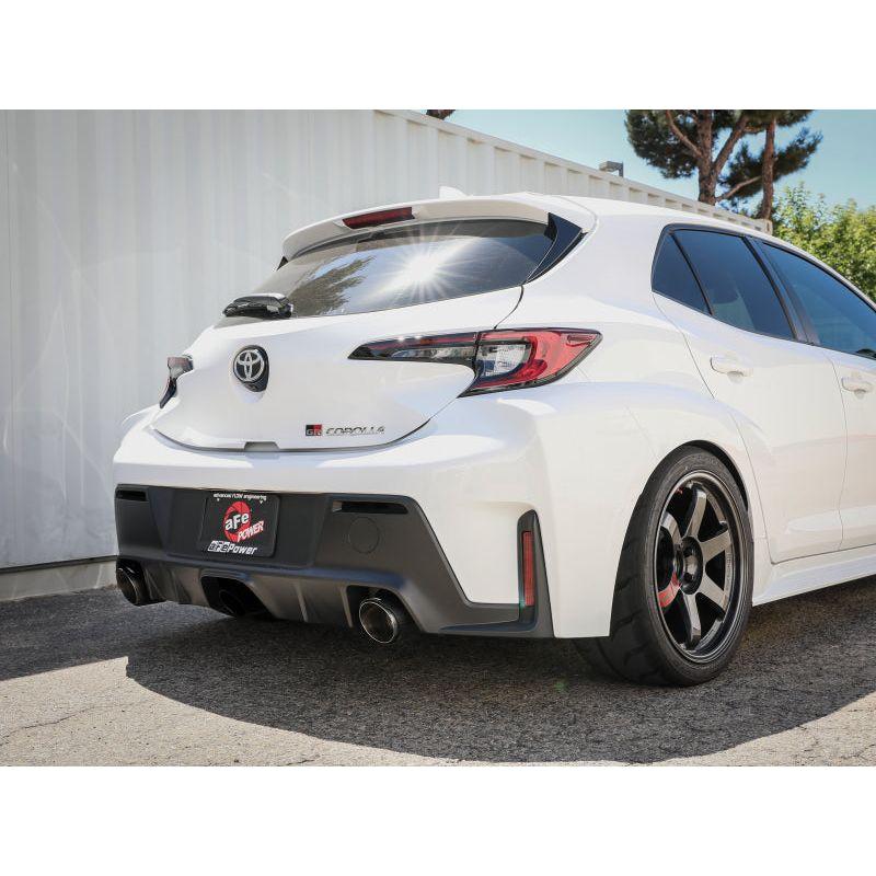 aFe 23-24 Toyota GR Corolla L3 1.6L (t) Gemini XV 3in to 2-1/2in CatBack Exhaust w/Carbon Fiber Tips - The Coin Has A Say