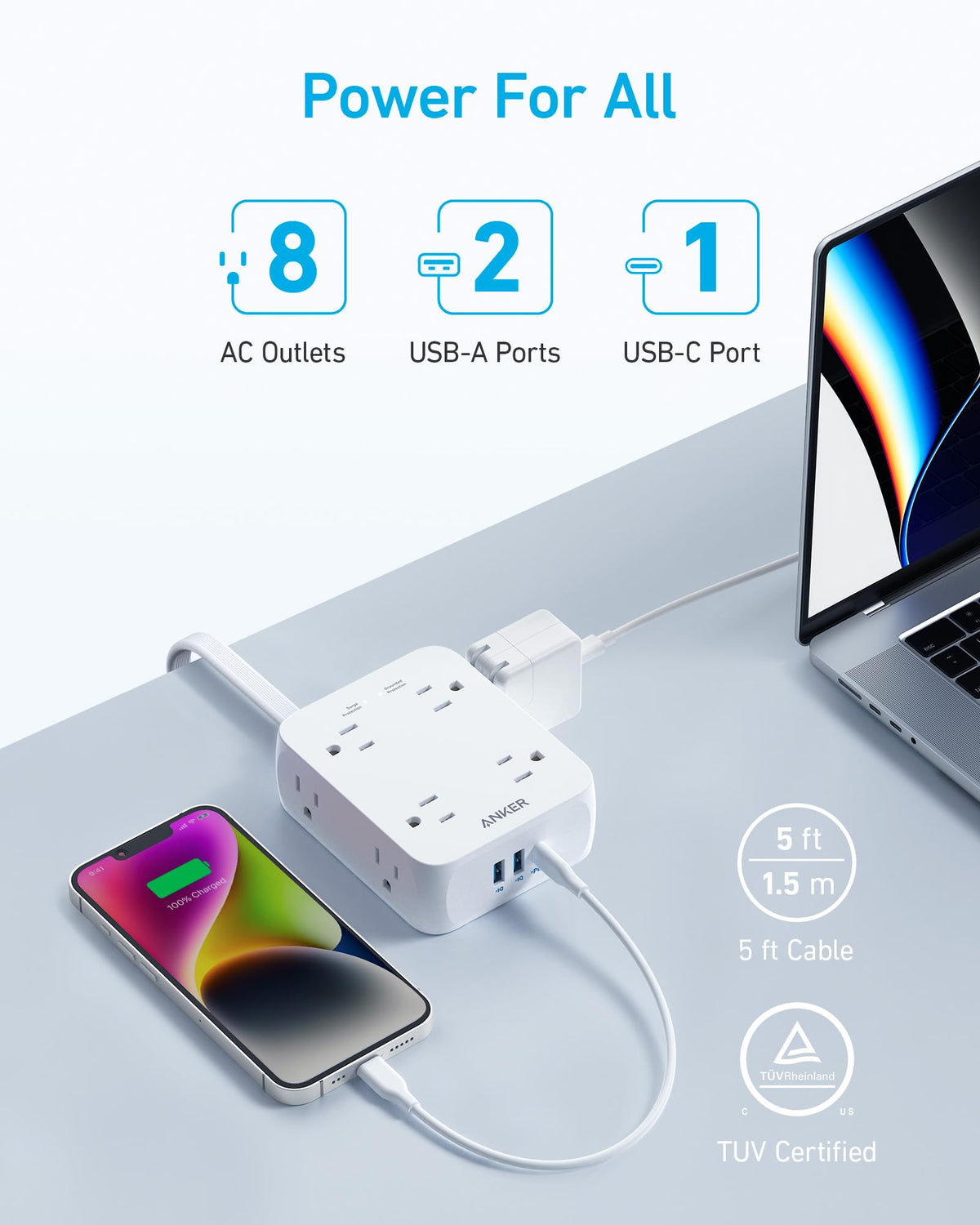 Anker <b>341</b> USB Power Strip - The Coin Has A Say