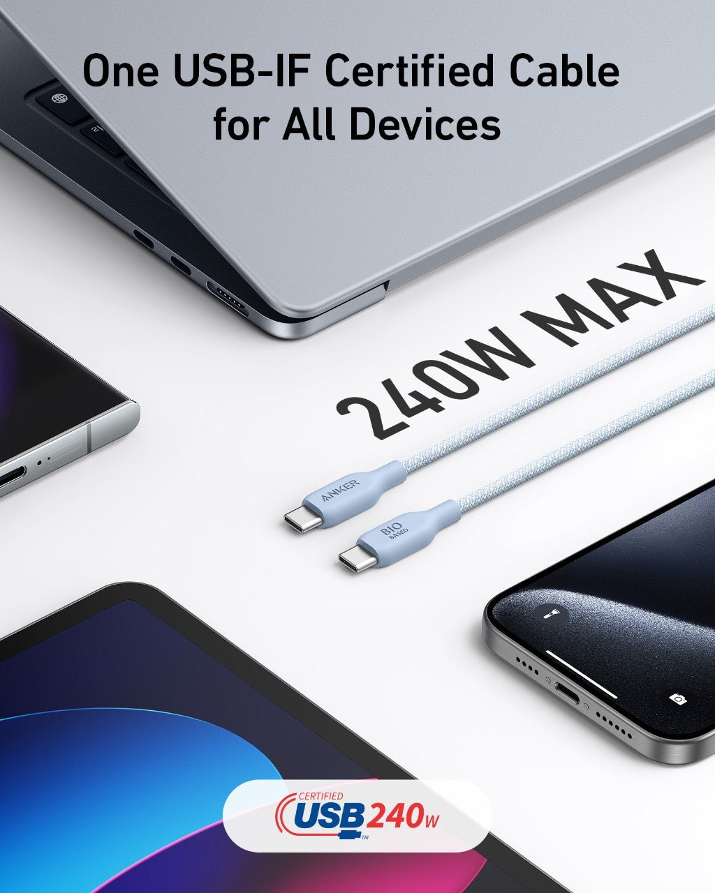 Anker <b>543</b> USB-C to USB-C Cable (Bio-Braided) - The Coin Has A Say