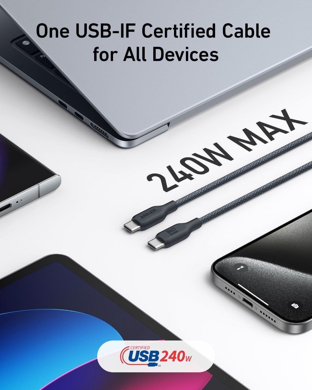 Anker <b>543</b> USB-C to USB-C Cable (Bio-Braided) - The Coin Has A Say