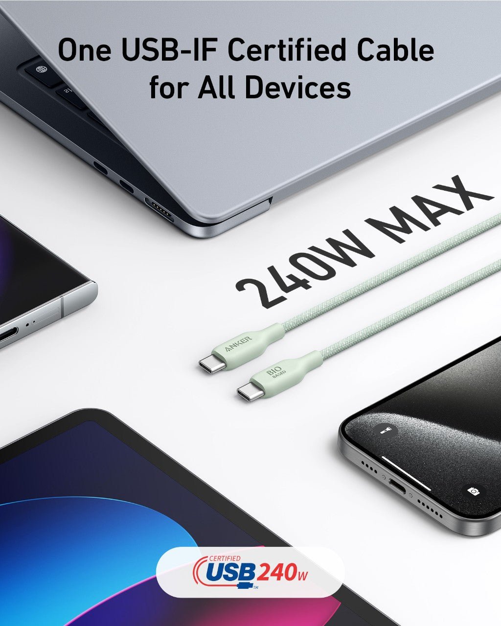 Anker <b>543</b> USB-C to USB-C Cable (Bio-Braided) - The Coin Has A Say