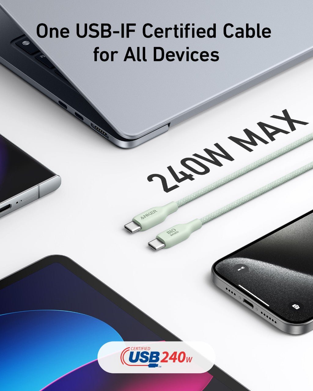 Anker <b>543</b> USB-C to USB-C Cable (Bio-Braided) - The Coin Has A Say