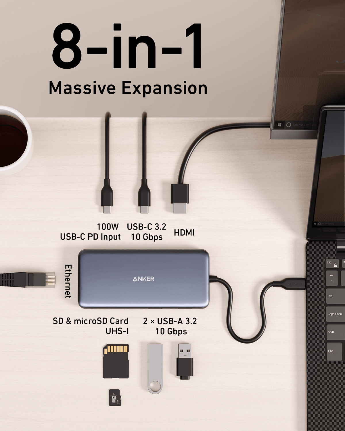 Anker <b>555</b> USB-C Hub (8-in-1) - The Coin Has A Say