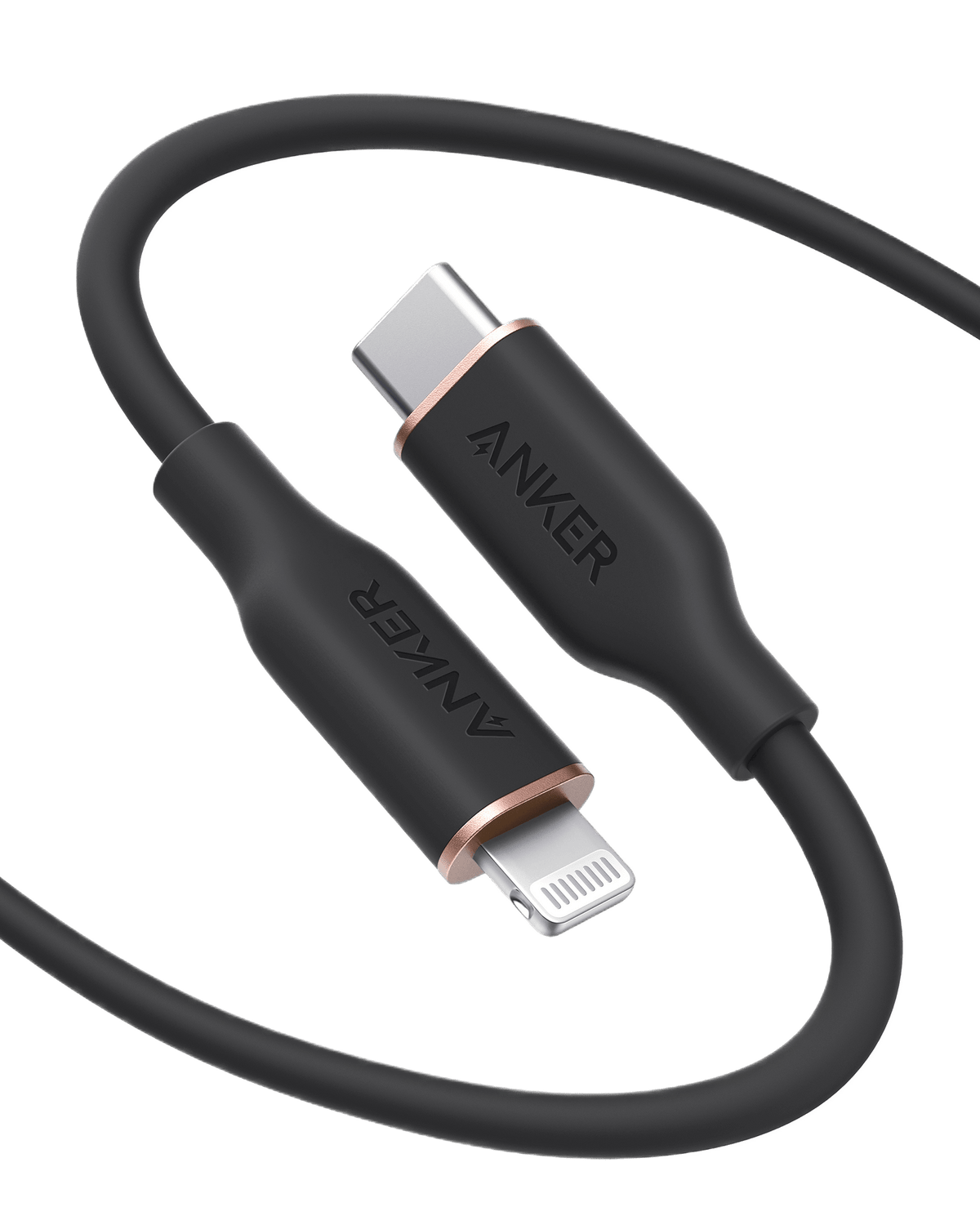 Anker <b>641</b> USB-C to Lightning Cable (Flow, 3 ft Silicone) - The Coin Has A Say
