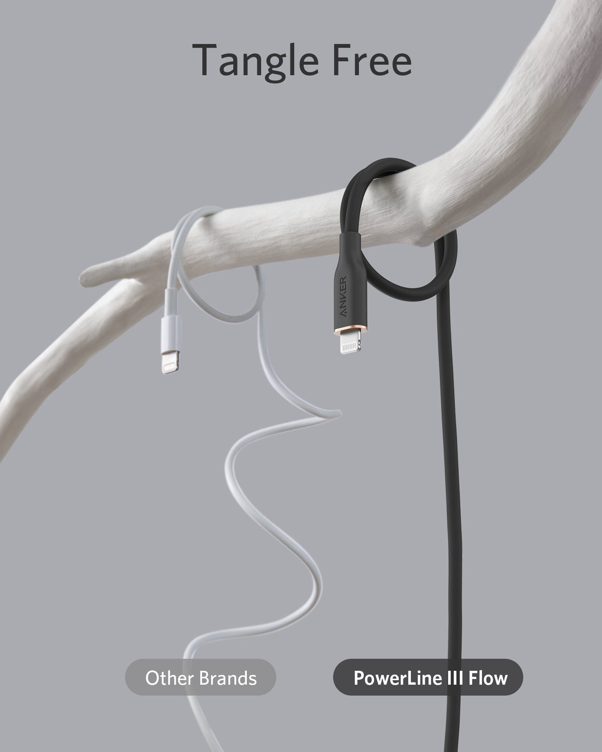 Anker <b>641</b> USB-C to Lightning Cable (Flow, 3 ft Silicone) - The Coin Has A Say