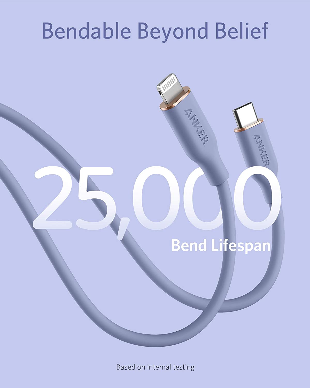 Anker <b>641</b> USB-C to Lightning Cable (Flow, 3 ft Silicone) - The Coin Has A Say