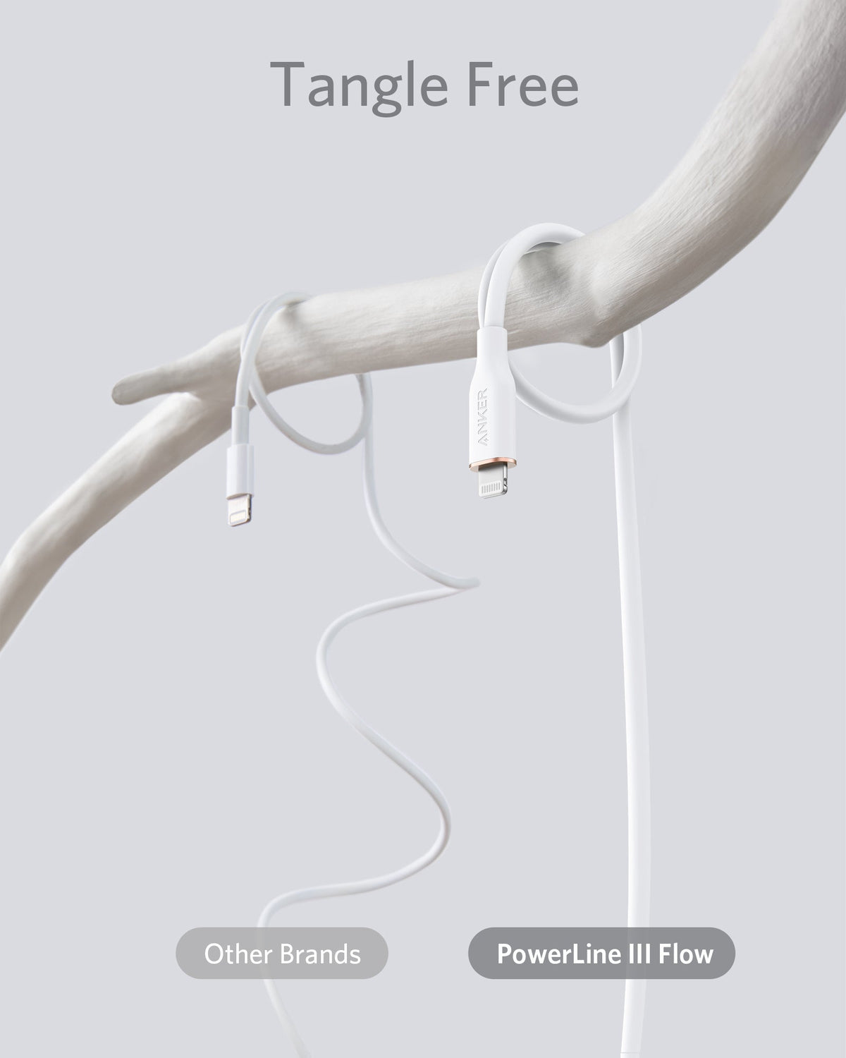 Anker <b>641</b> USB-C to Lightning Cable (Flow, 3 ft Silicone) - The Coin Has A Say