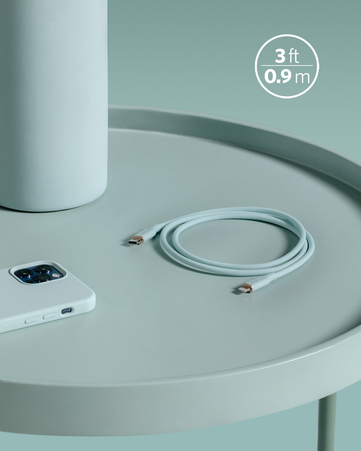 Anker <b>641</b> USB-C to Lightning Cable (Flow, 3 ft Silicone) - The Coin Has A Say