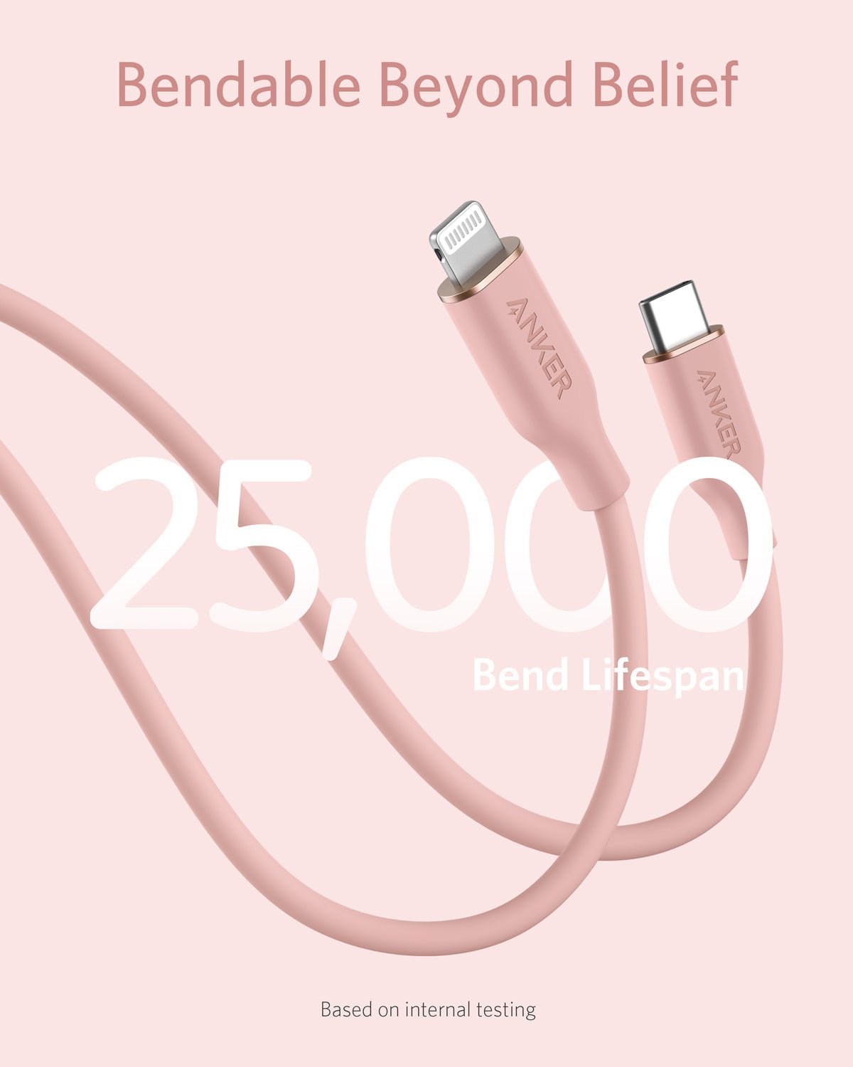 Anker <b>641</b> USB-C to Lightning Cable (Flow, 3 ft Silicone) - The Coin Has A Say