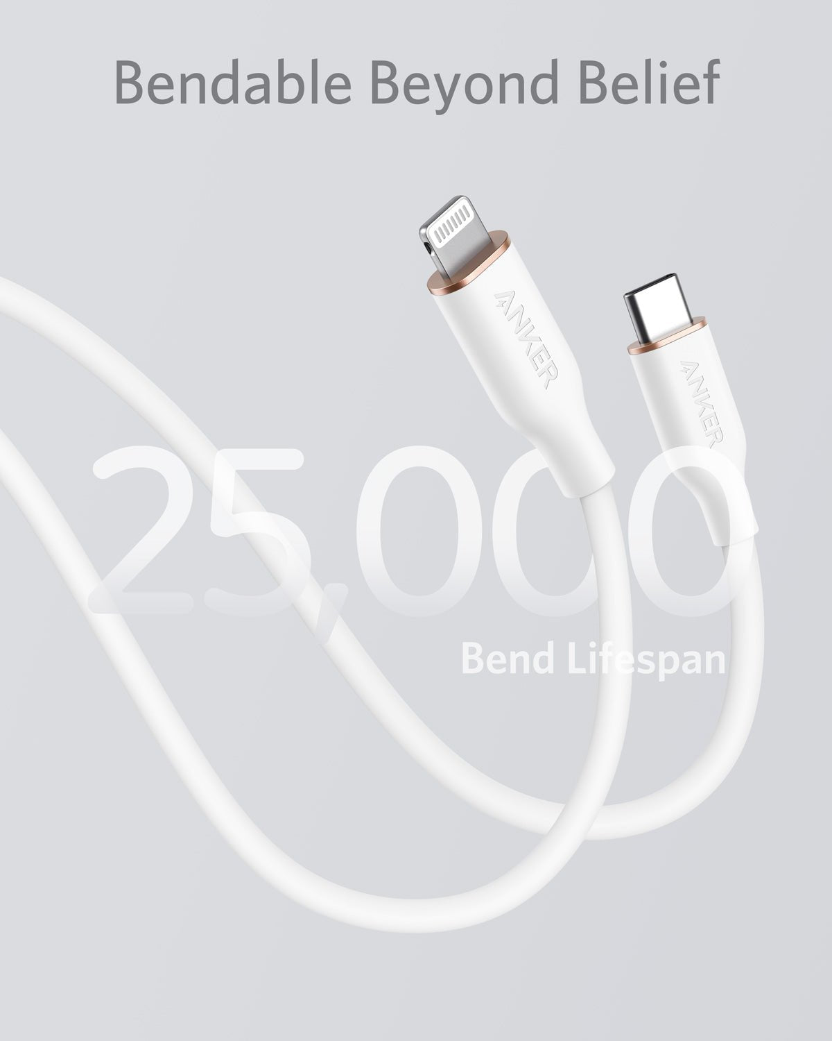 Anker <b>641</b> USB-C to Lightning Cable (Flow, 3 ft Silicone) - The Coin Has A Say