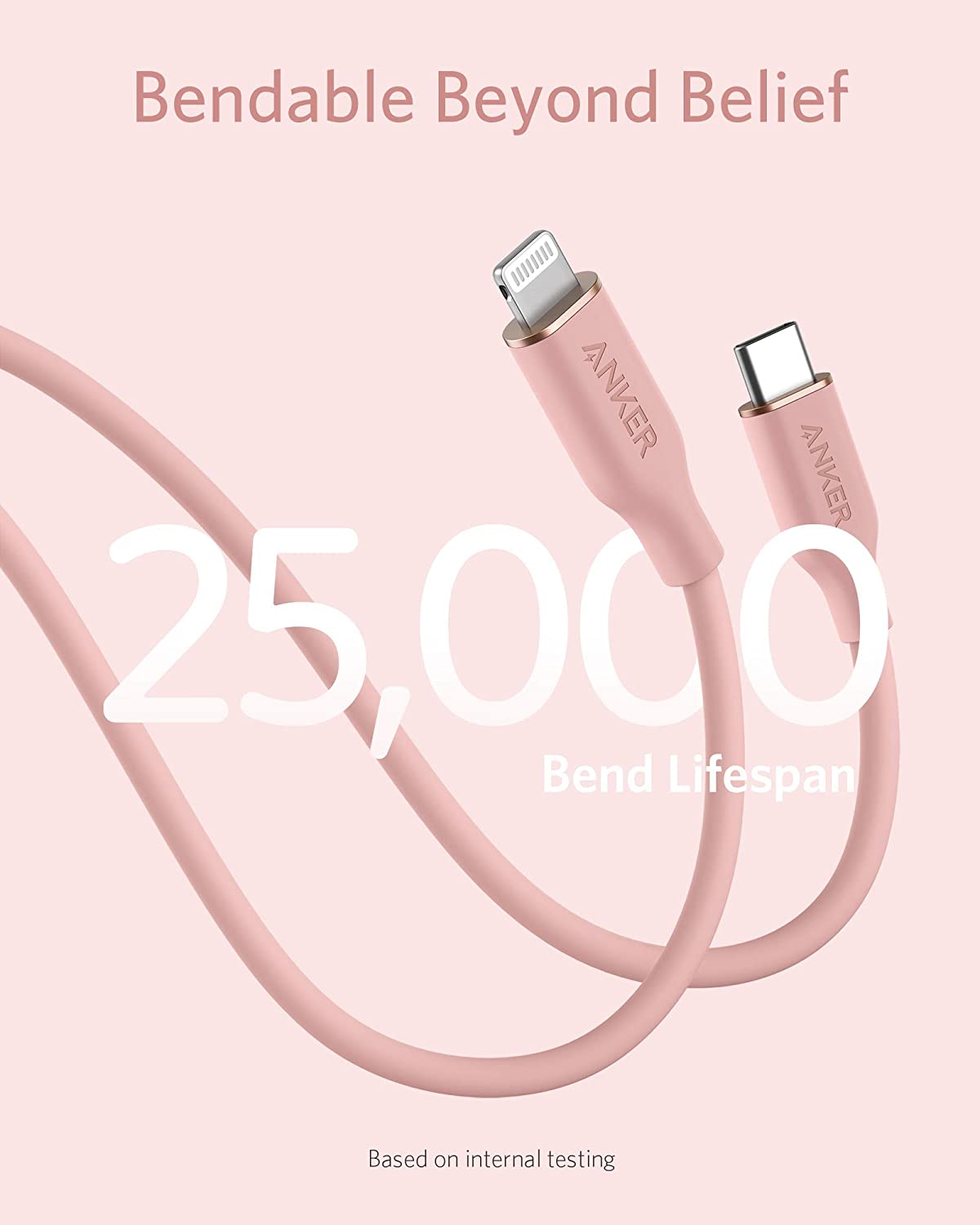 Anker <b>641</b> USB-C to Lightning Cable (Flow, 3 ft Silicone) - The Coin Has A Say