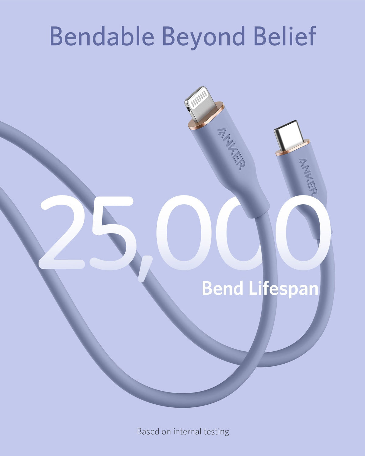 Anker <b>641</b> USB-C to Lightning Cable (Flow, 3 ft Silicone) - The Coin Has A Say