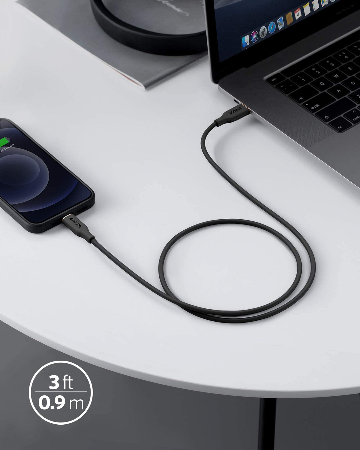 Anker <b>641</b> USB-C to Lightning Cable (Flow, Silicone) - The Coin Has A Say