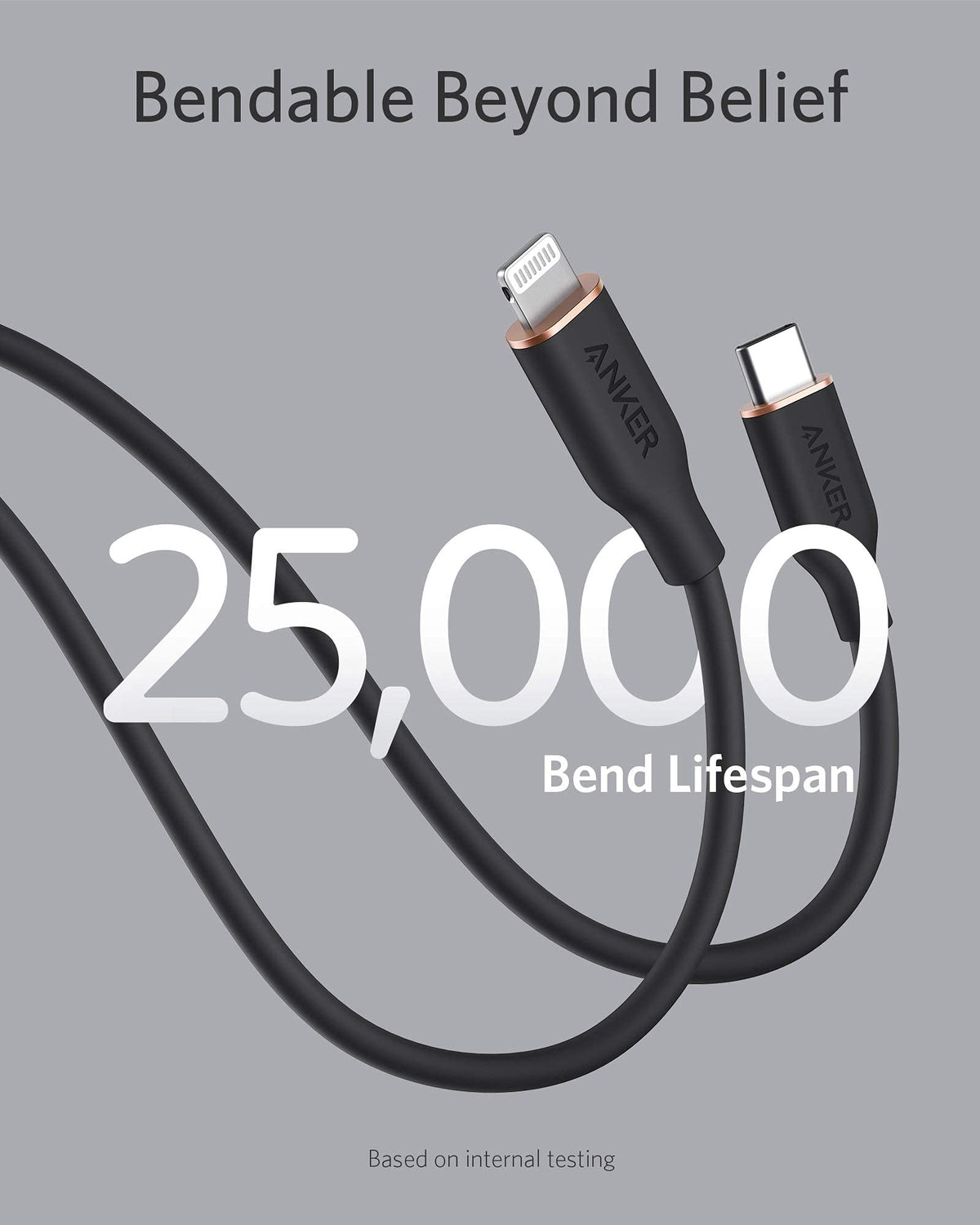 Anker <b>641</b> USB-C to Lightning Cable (Flow, Silicone) - The Coin Has A Say