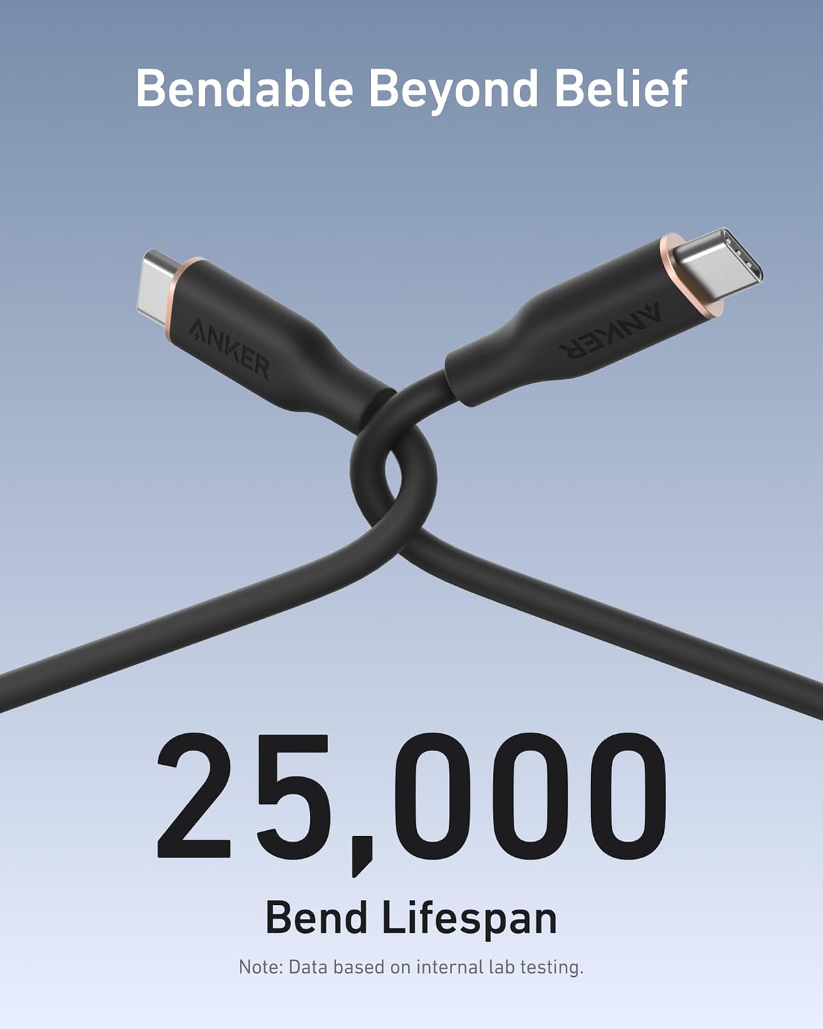 Anker <b>643</b> USB-C to USB-C Cable (Flow, Silicone) - The Coin Has A Say