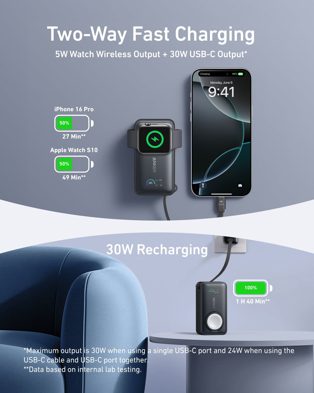 Anker MagGo Power Bank (10K, 35W, For Apple Watch) - The Coin Has A Say