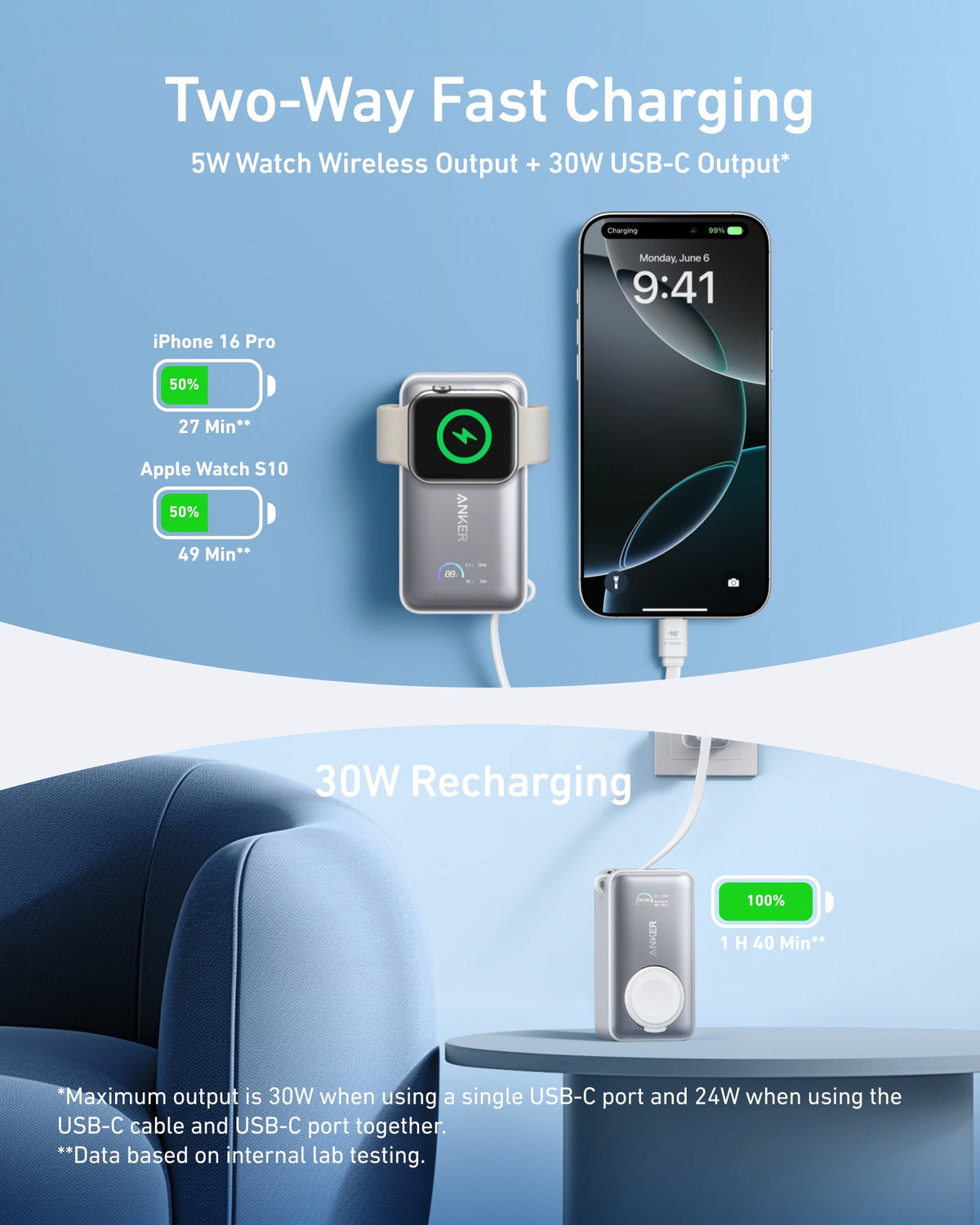Anker MagGo Power Bank (10K, 35W, For Apple Watch) - The Coin Has A Say