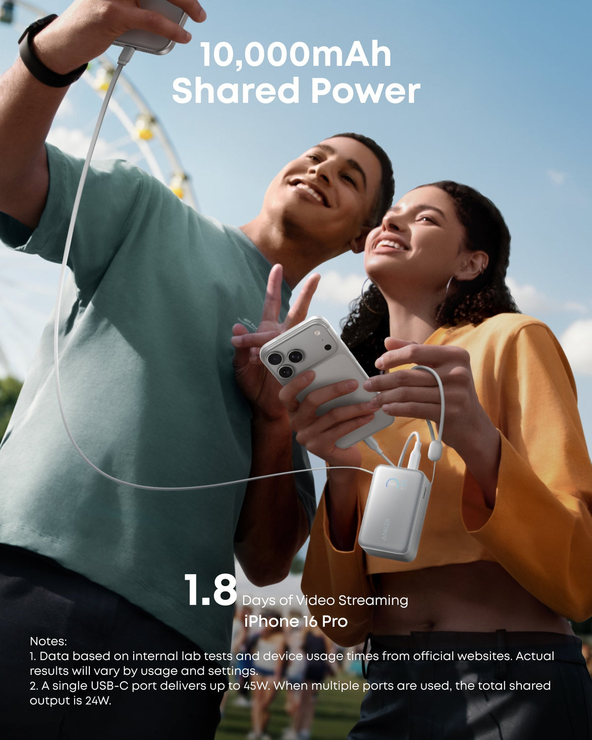 Anker Nano Power Bank (10K, 45W, Built-In Retractable USB-C Cable) - The Coin Has A Say
