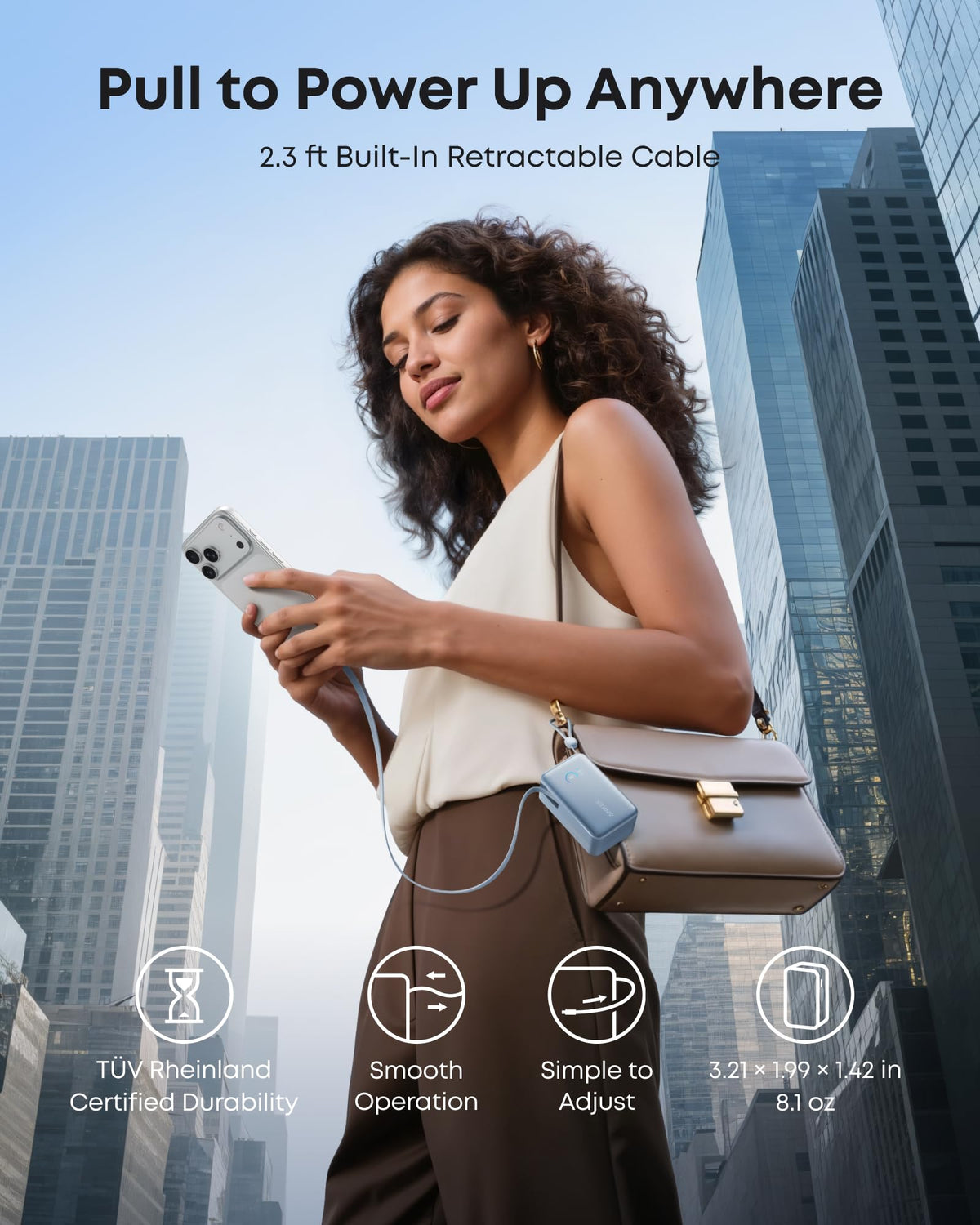 Anker Nano Power Bank (10K, 45W, Built-In Retractable USB-C Cable) - The Coin Has A Say