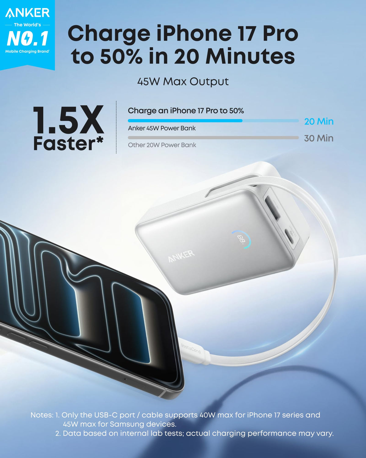 Anker Nano Power Bank (10K, 45W, Built-In Retractable USB-C Cable) - The Coin Has A Say