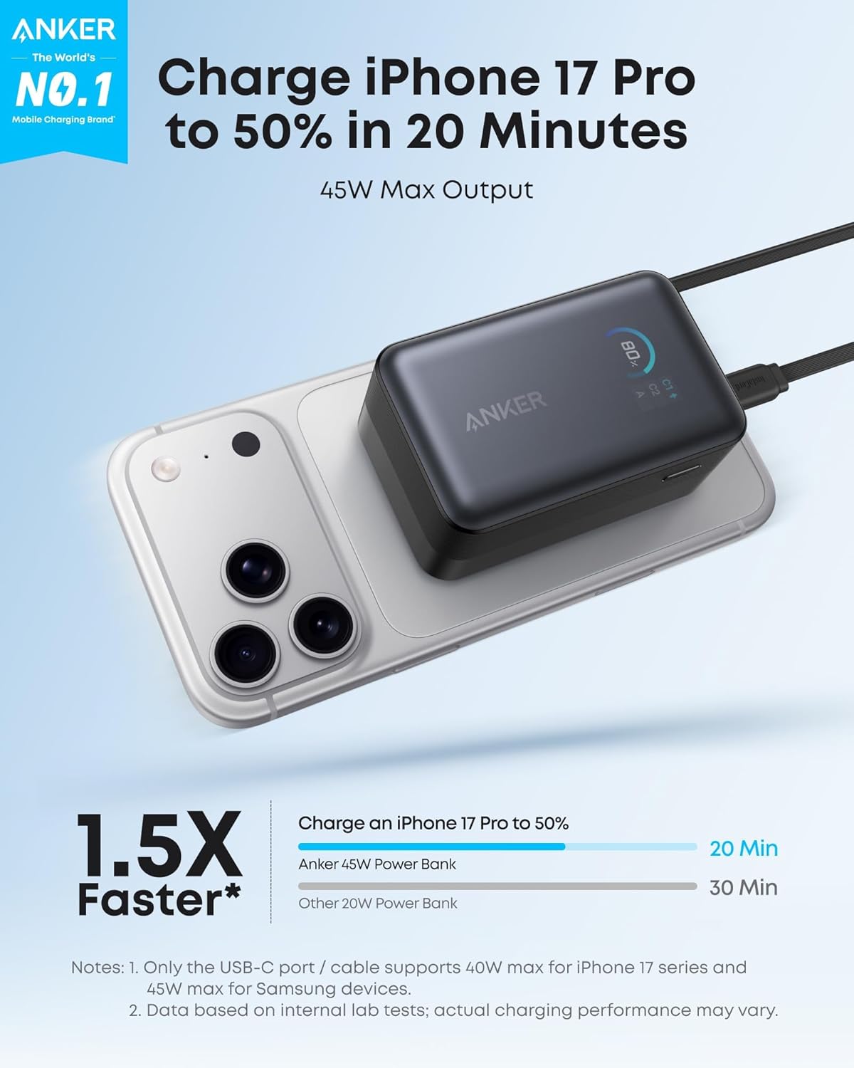 Anker Nano Power Bank (10K, 45W, Built-In Retractable USB-C Cable) - The Coin Has A Say
