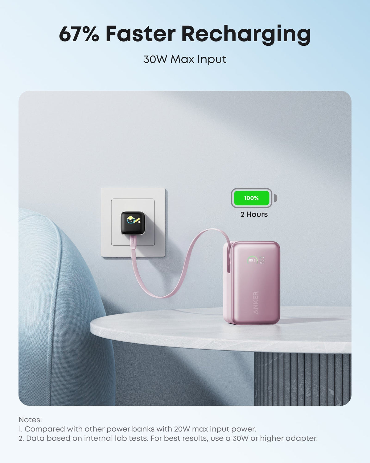 Anker Nano Power Bank (10K, 45W, Built-In Retractable USB-C Cable) - The Coin Has A Say