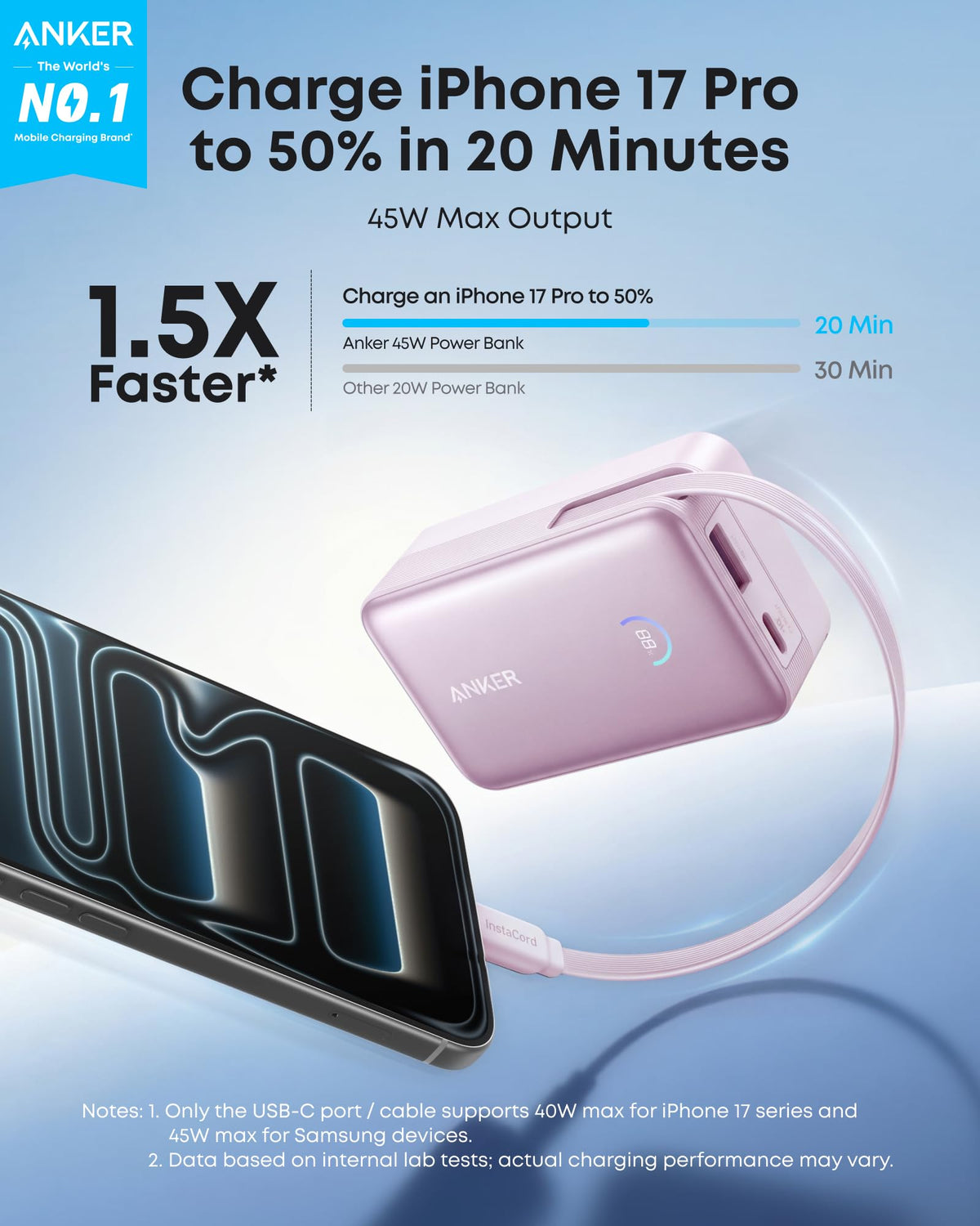 Anker Nano Power Bank (10K, 45W, Built-In Retractable USB-C Cable) - The Coin Has A Say