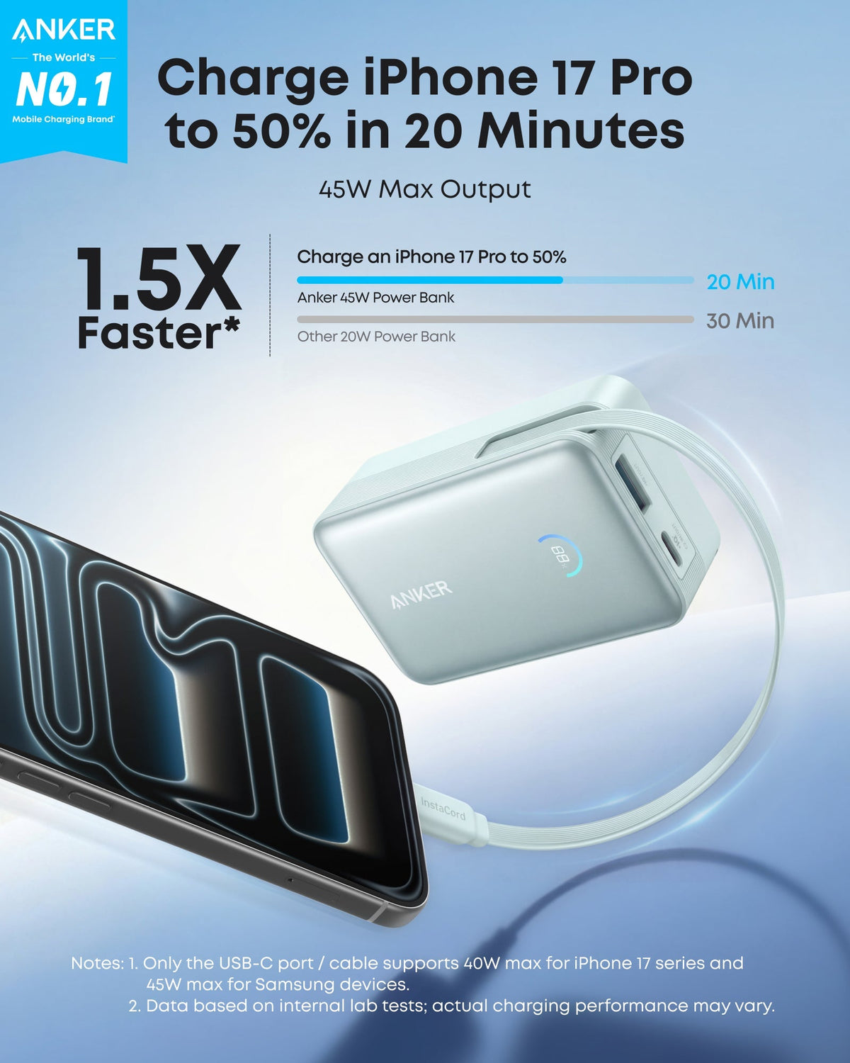 Anker Nano Power Bank (10K, 45W, Built-In Retractable USB-C Cable) - The Coin Has A Say