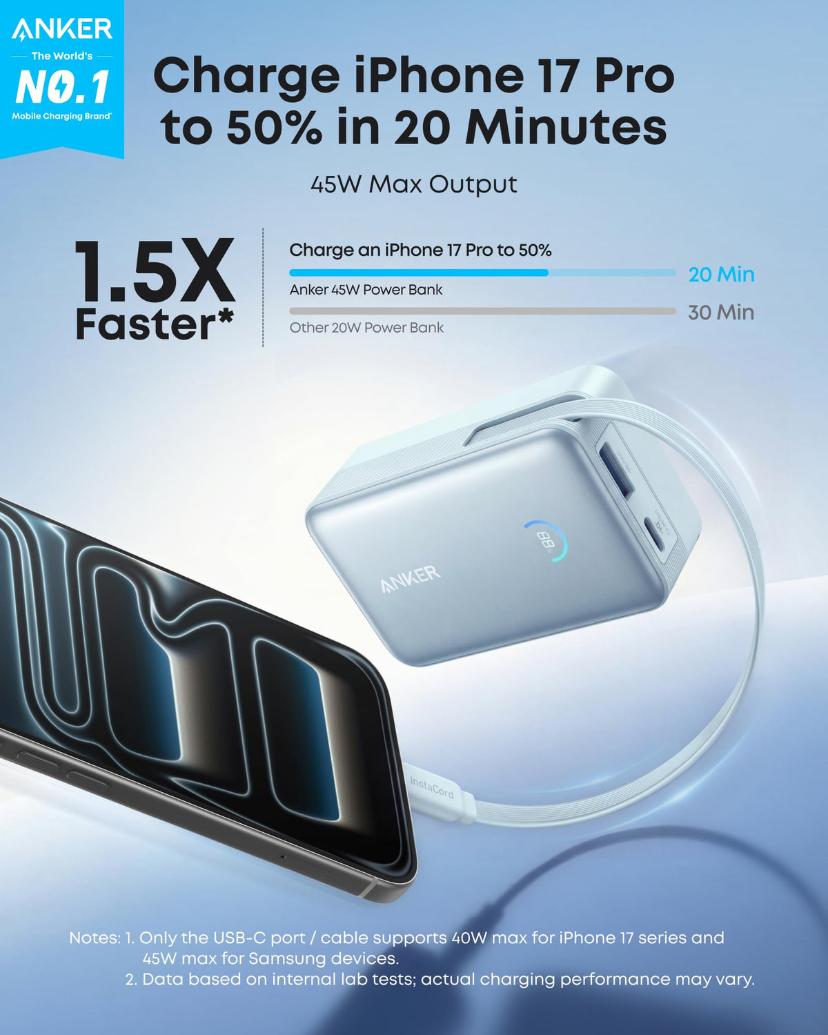 Anker Nano Power Bank (10K, 45W, Built-In Retractable USB-C Cable) - The Coin Has A Say
