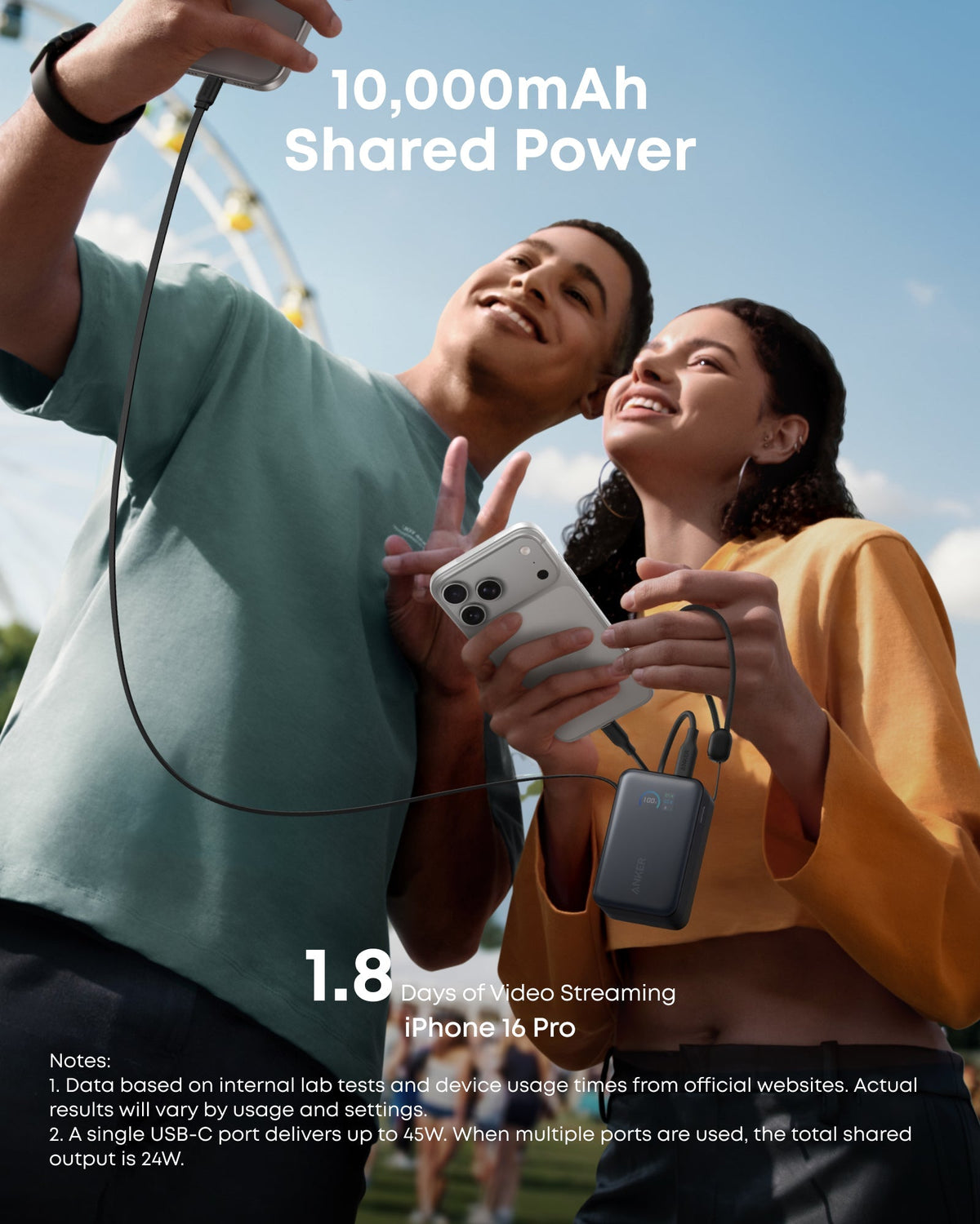 Anker Nano Power Bank (10K, 45W, Built-In Retractable USB-C Cable) - The Coin Has A Say