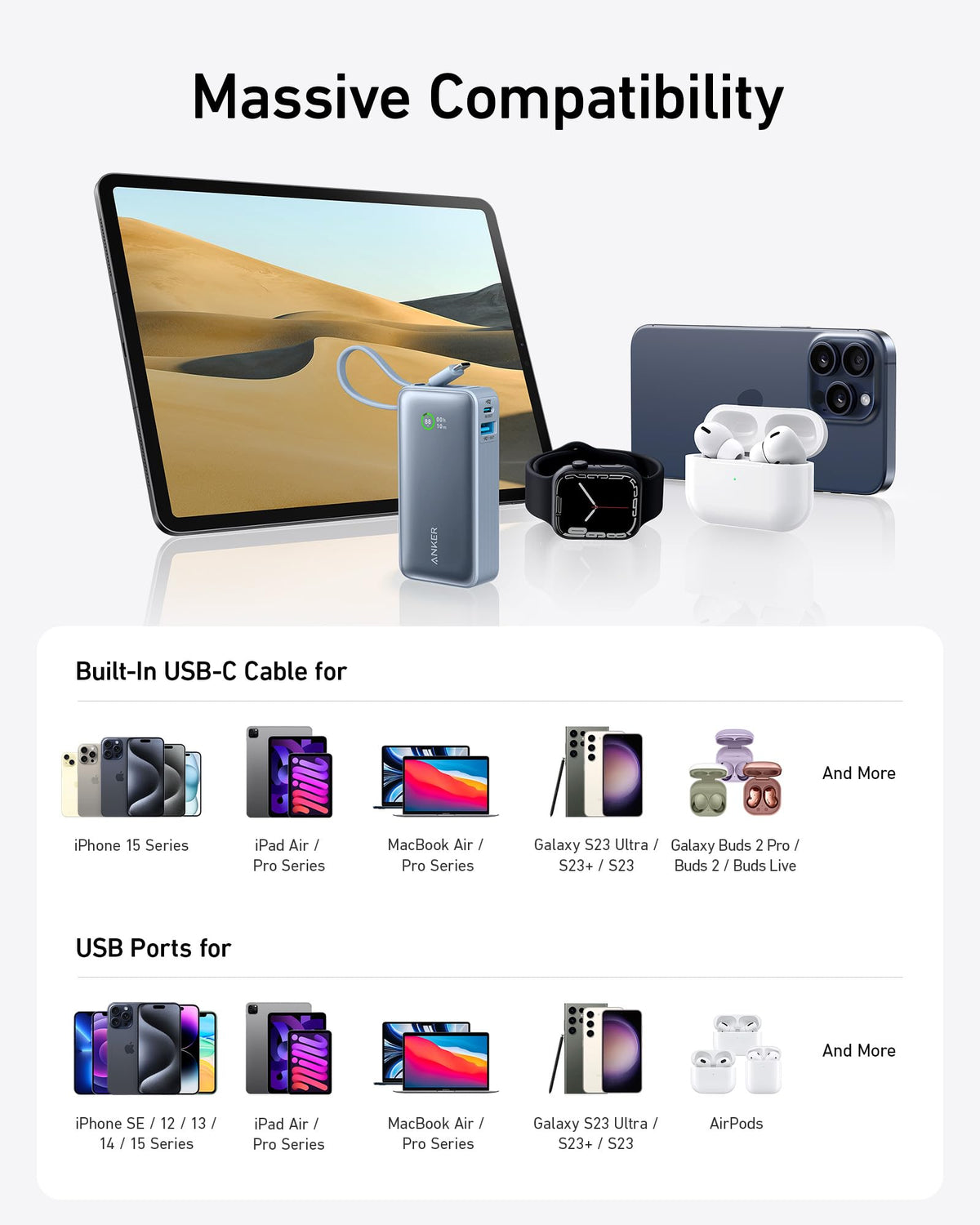 Anker Nano Power Bank (30W, Built-In USB-C Cable) - The Coin Has A Say