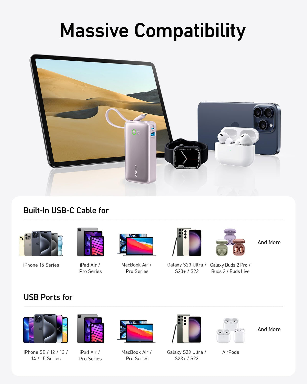 Anker Nano Power Bank (30W, Built-In USB-C Cable) - The Coin Has A Say