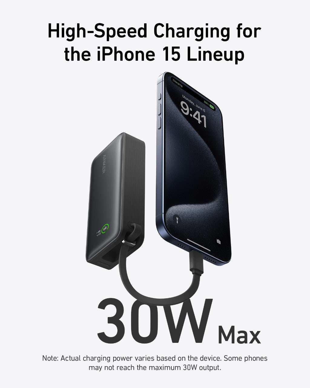 Anker Nano Power Bank (30W, Built-In USB-C Cable) - The Coin Has A Say