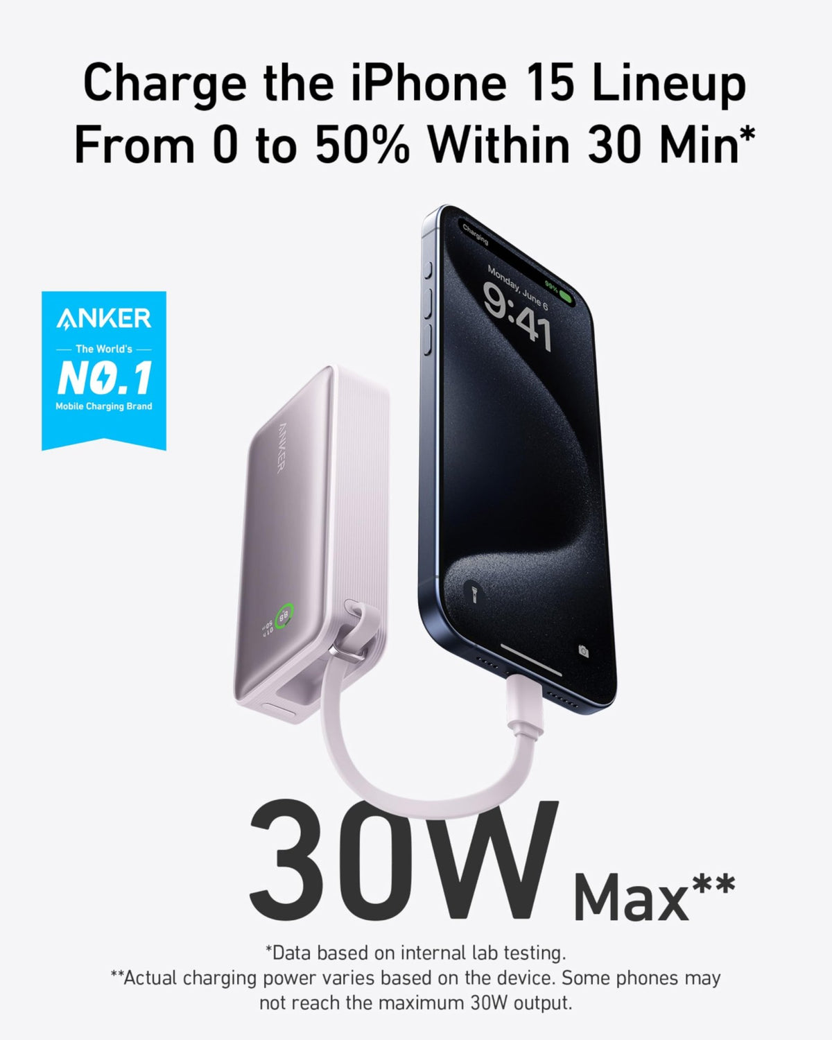 Anker Nano Power Bank (30W, Built-In USB-C Cable) - The Coin Has A Say