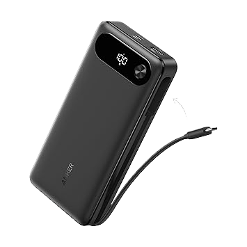 Anker Power Bank (20K, 87W, Built-In USB-C Cable) - The Coin Has A Say