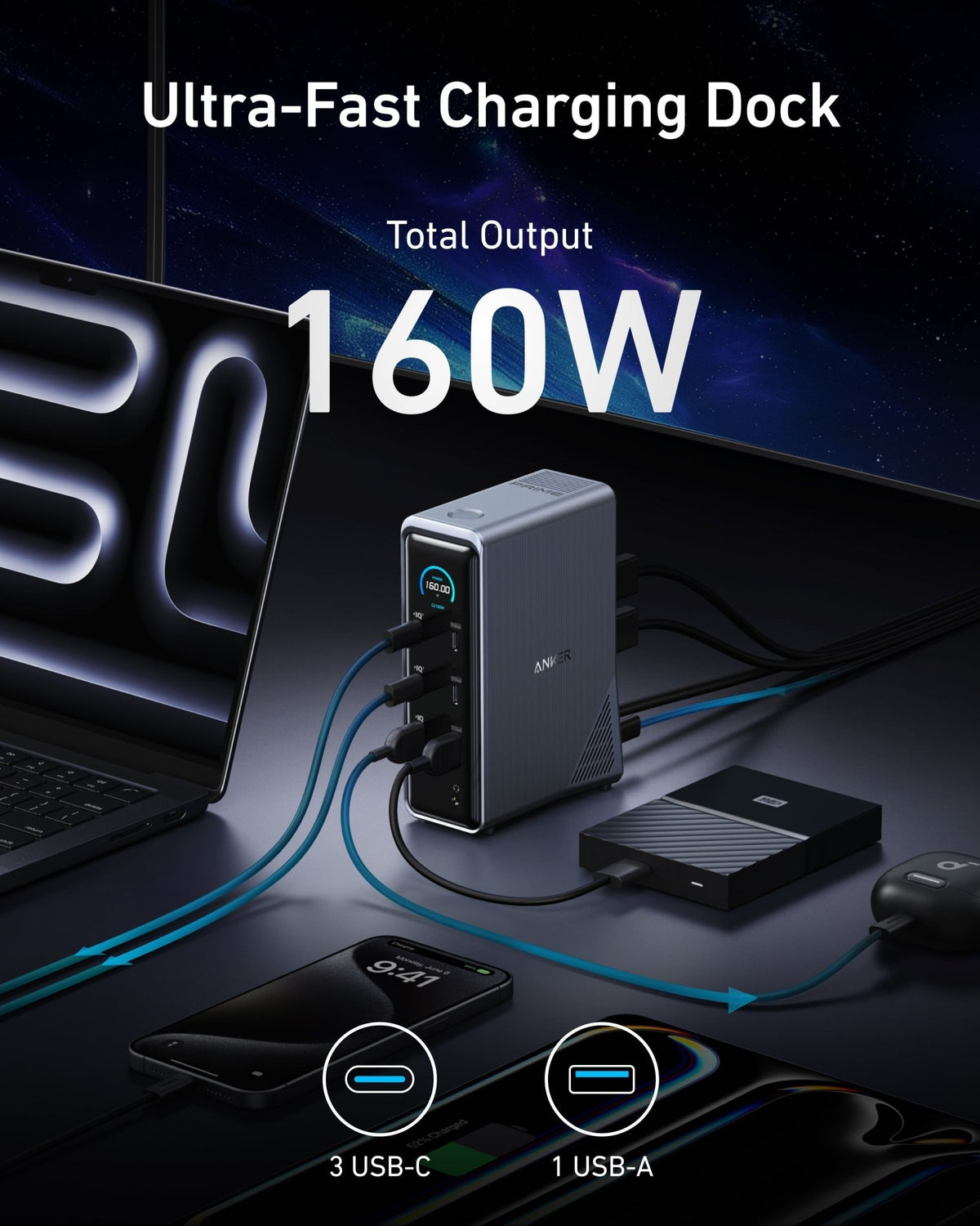 Anker Prime Charging Docking Station (14-in-1, Dual Display, 160W) - The Coin Has A Say