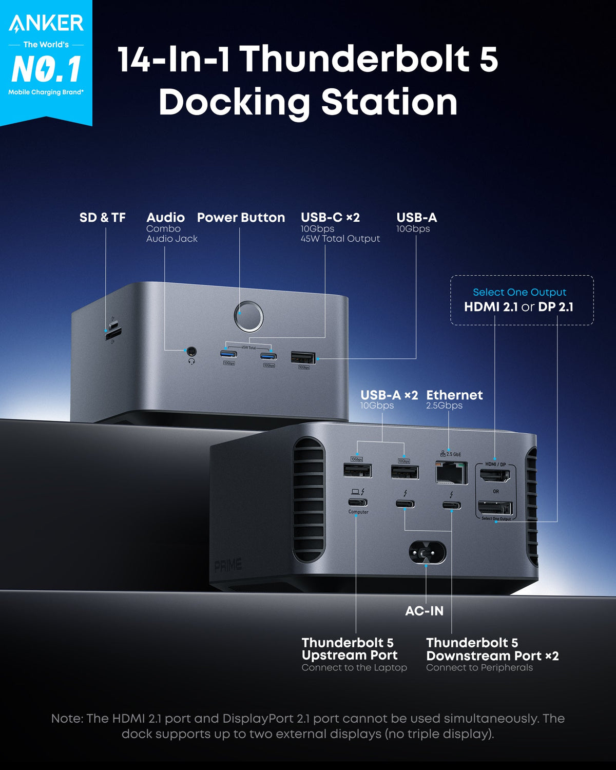 Anker Prime TB5 Docking Station (14-in-1, 8K, Thunderbolt 5 ) - The Coin Has A Say