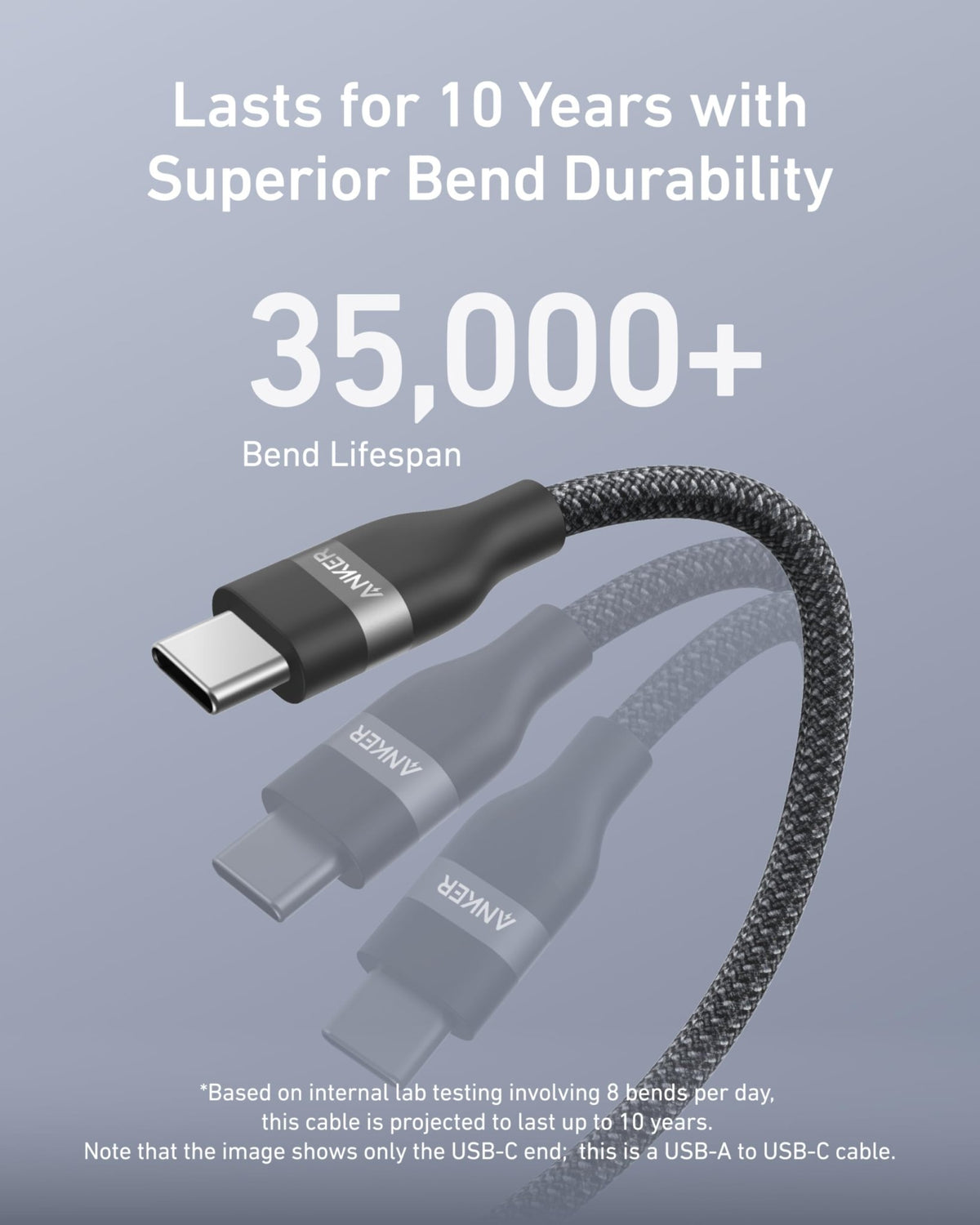 Anker USB-A to USB-C Cable (3 ft / 6 ft, Upcycled-Braided) - The Coin Has A Say