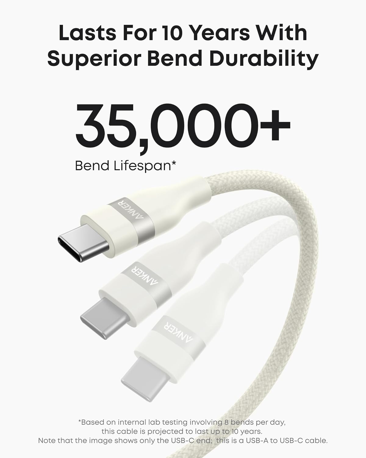 Anker USB-A to USB-C Cable (3 ft / 6 ft, Upcycled-Braided) - The Coin Has A Say