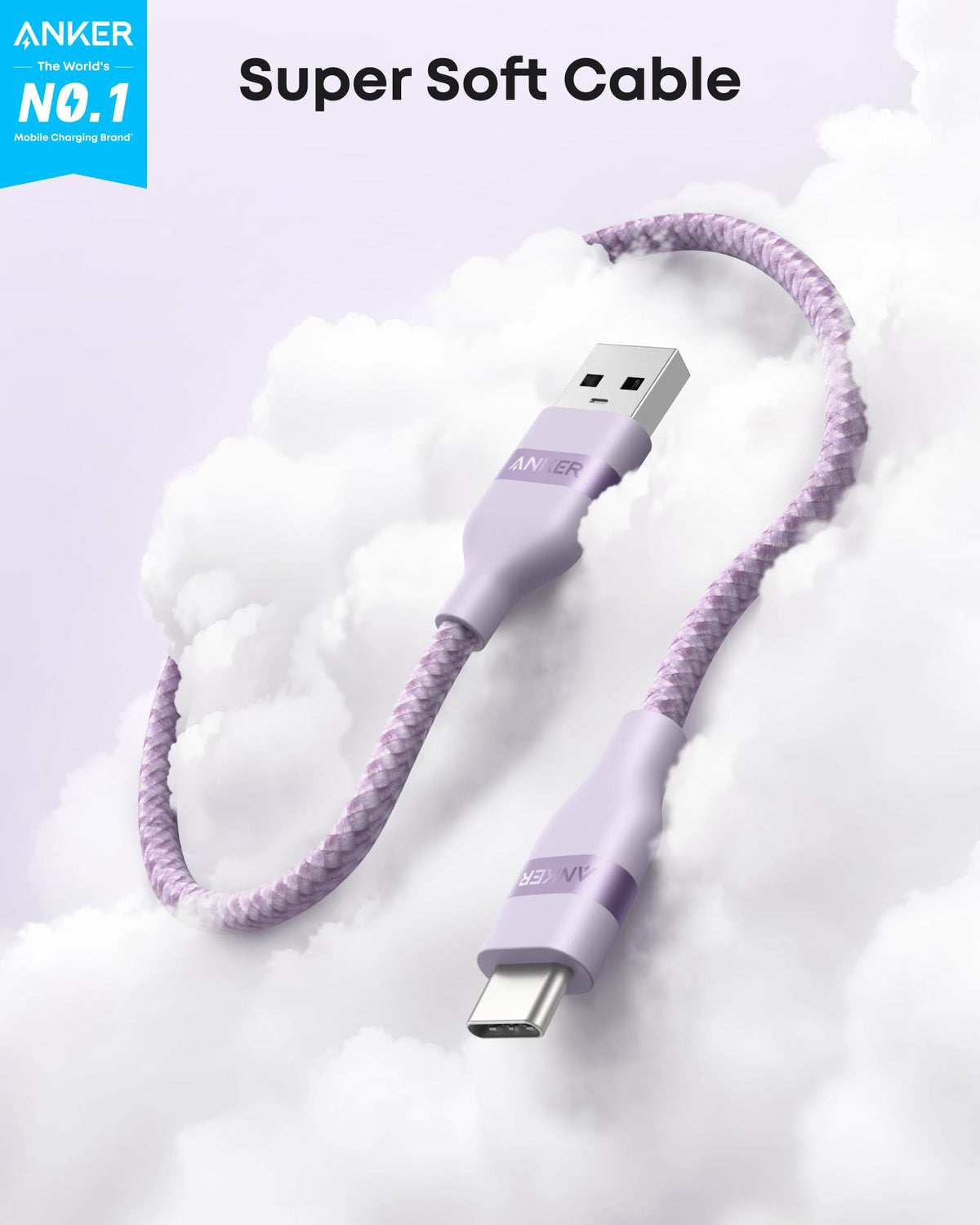 Anker USB-A to USB-C Cable (3 ft / 6 ft, Upcycled-Braided) - The Coin Has A Say